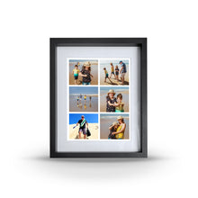 A medium-sized framed print with six landscape images displayed within it.