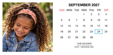 2027 Magnetic Calendar - Layout C