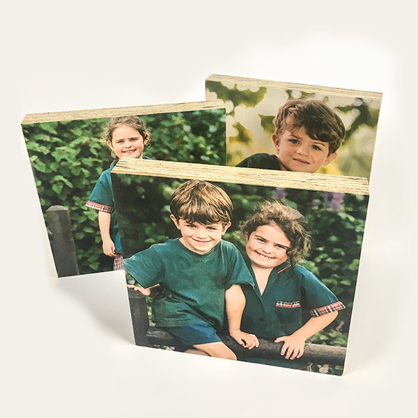 Set of 3 Medium SKWE Wooden Photo Blocks (13cmx13cm)